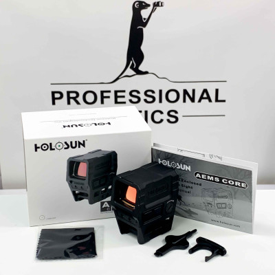 Holosun AEMS-CORE-GR enclosed reflex sight with green dot + 2MOA dot, Picatinny/Weaver mount