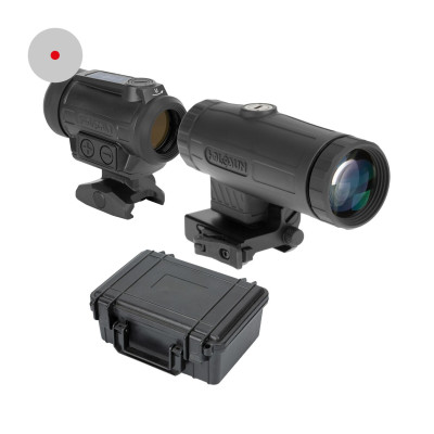 Holosun ARO-RD2-HM3X-SET Microscope Sight, 2 MOA Dot, 3x Magnification HM3X Black, Picatinny Rail