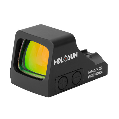 Holosun HS407K-X2 open reflex red dot sight, 6MOA dot, reticle, black, for hunting, sport shooting
