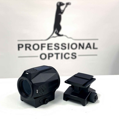 Holosun SCRS-GR-MRS green dot sight, switchable 2MOA dot, 65MOA circle dot reticle, solar cell, black