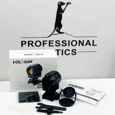 Holosun SCRS-RD-MRS red dot sight, switchable 2MOA dot, 65MOA circle dot reticle, solar cell, black