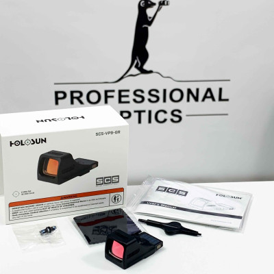 Holosun SCS-VP9-GR open reflex green dot sight switchable 2MOA dot, 32MOA circle dot reticle solar cell